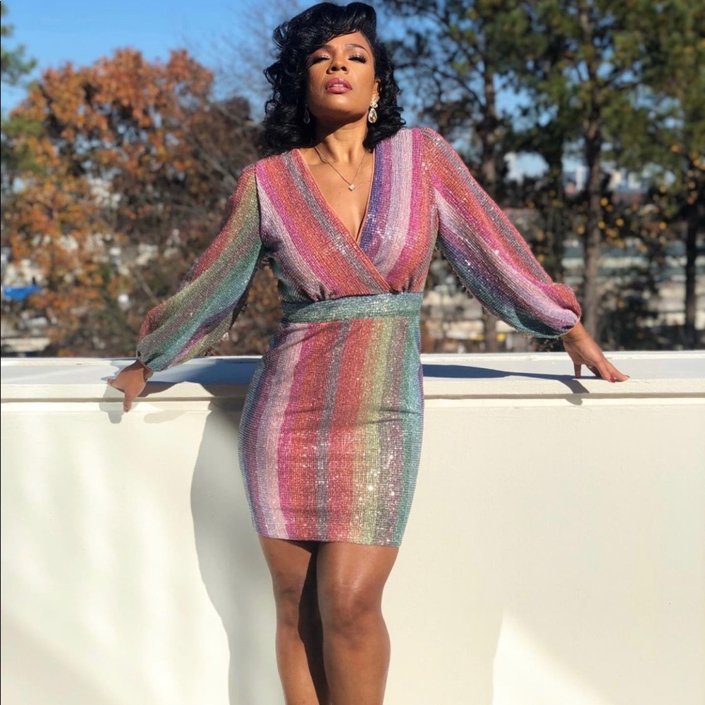 Colorful sequin dress - NY&Co/Eva Mendes
